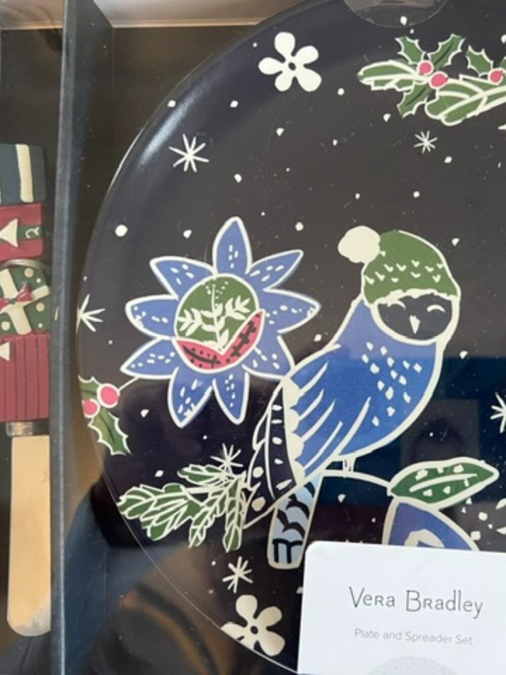 Vera Bradley Plate and Spreader 2 Piece Holiday Set Blues